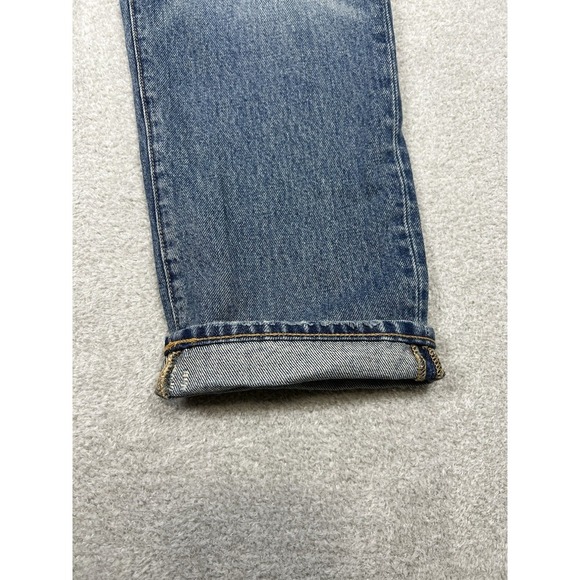 J Crew Slouchy Boyfriend Jeans Medium Blue‎ Distressed Ripped Knees Size 26 - Picture 7 of 15